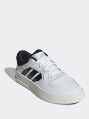 adidas White Black Court 24 Trainers - Image 5 of 11