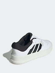 adidas White Black Court 24 Trainers - Image 6 of 11