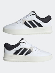 adidas White Black Court 24 Trainers - Image 7 of 11