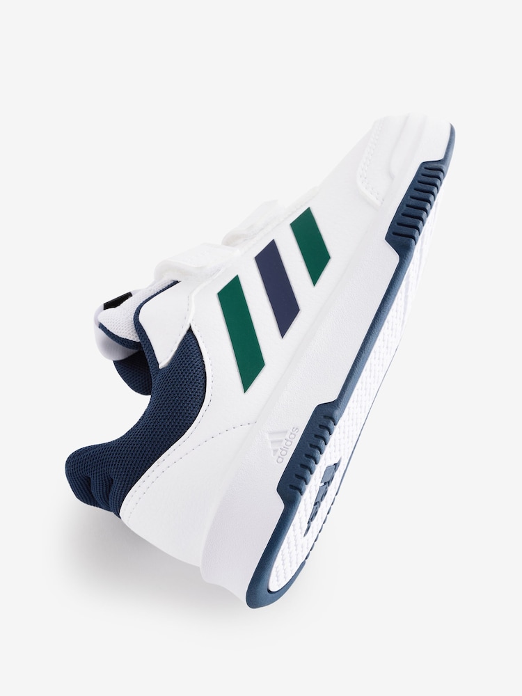 adidas White/Green/Blue Tensaur Hook and Loop Trainers - Image 4 of 5