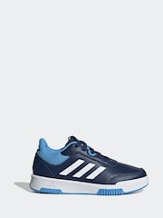 adidas Blue/White Tensaur Sport Lace Up Trainers - Image 3 of 9