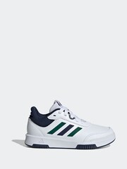 adidas White/Green/Blue Tensaur Sport Lace Up Trainers - Image 1 of 9
