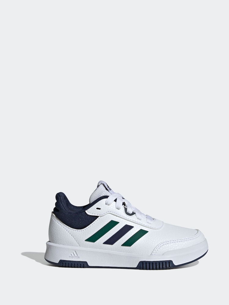adidas White/Green/Blue Tensaur Sport Lace Up Trainers - Image 1 of 9