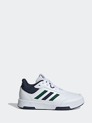 adidas White/Green/Blue Tensaur Sport Lace Up Trainers - Image 3 of 9