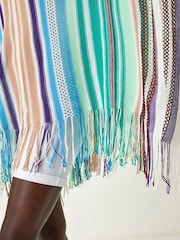 Roman Blue Multi Stripe Knit Poncho - Image 5 of 5