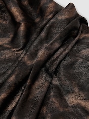 Reiss Black/Gold Cass Metallic-Thread Printed Draped Mini Dress - Image 8 of 8