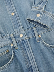Reiss Mahni Relaxed Long-Sleeve Denim Jumpsuit - Bild 8 von 8