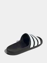 adidas Black Adilette Flow Slides - Image 4 of 9