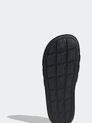 adidas Black Adilette Flow Slides - Image 6 of 9