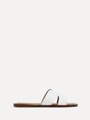 Linzi White Petra Flat Sliders With Open Loop Detailing - Image 2 of 5