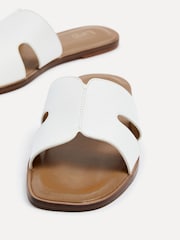 Linzi White Petra Flat Sliders With Open Loop Detailing - Image 4 of 5