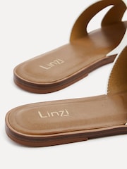 Linzi White Petra Flat Sliders With Open Loop Detailing - Image 5 of 5