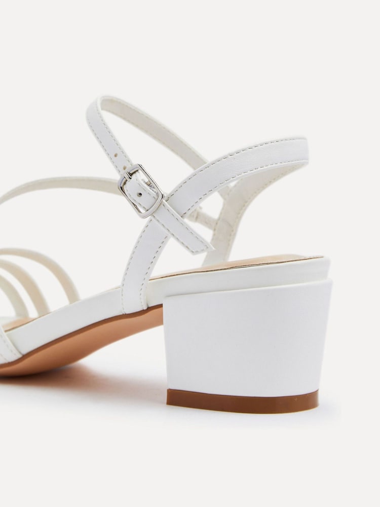 Linzi White Afia Strappy Block Heel Sandals - Image 5 of 5