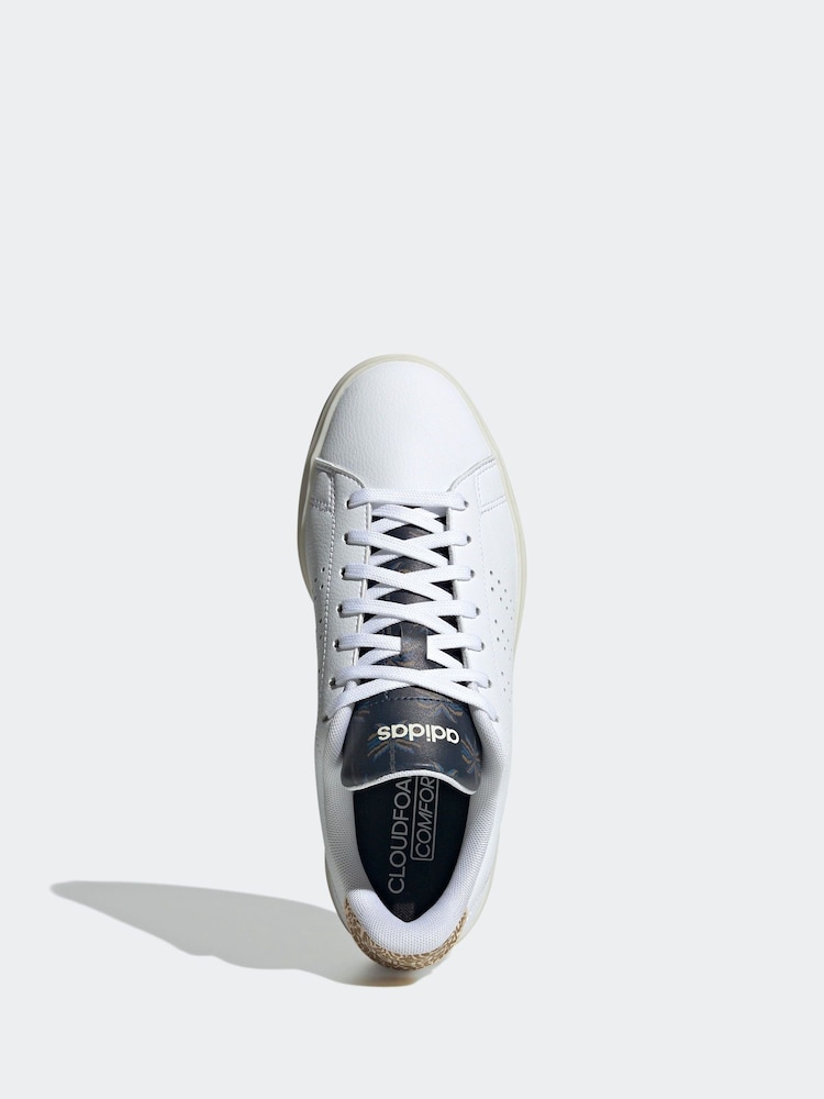 adidas White adidas Advantage Animal Trainers - Image 2 of 5