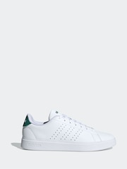 adidas White/Green Advantage Trainers - Image 1 of 10