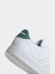 adidas White/Green Advantage Trainers - Image 10 of 10