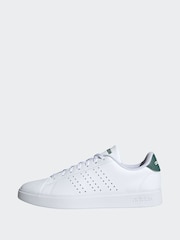 adidas White/Green Advantage Trainers - Image 6 of 10