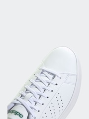 adidas White/Green Advantage Trainers - Image 9 of 10