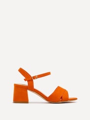 Linzi Orange Vivian Wide Fit Heeled Sandals With Crossover Front Strap - Image 2 of 5