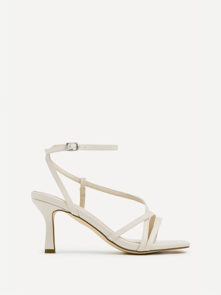 Linzi Nude Cassie Wide Fit Mid Heel Strappy Sandals With Ankle Strap - Image 2 of 5