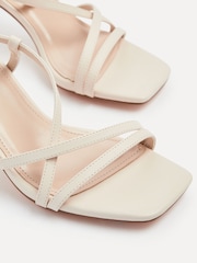 Linzi Nude Cassie Wide Fit Mid Heel Strappy Sandals With Ankle Strap - Image 4 of 5