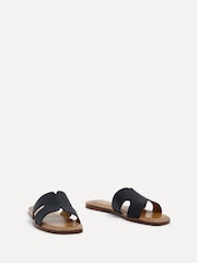 Linzi Black Petra Flat Sliders With Open Loop Detailing - Image 3 of 5