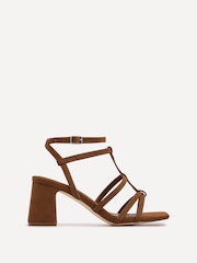 Linzi Brown Velma Gladiator Style Block Heel Sandals - Image 3 of 6