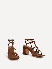 Linzi Brown Velma Gladiator Style Block Heel Sandals - Image 4 of 6