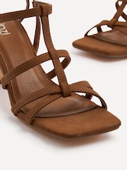 Linzi Brown Velma Gladiator Style Block Heel Sandals - Image 5 of 6