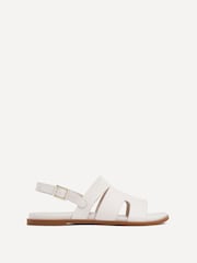 Linzi White Island Flat Sandals With Velcro Strap - Image 2 of 5