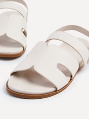 Linzi White Island Flat Sandals With Velcro Strap - Image 4 of 5