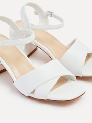 Linzi White Vivian Wide Fit Heeled Sandals With Crossover Front Strap - Image 4 of 5