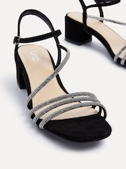 Linzi Black Riri Diamante Embellished Strappy Heels - Image 5 of 6