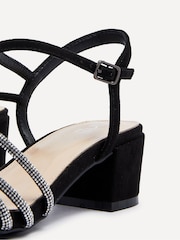 Linzi Black Riri Diamante Embellished Strappy Heels - Image 6 of 6