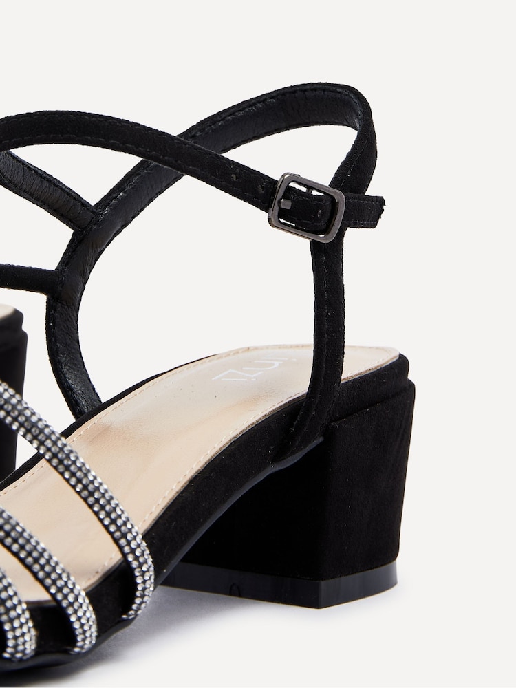 Linzi Black Riri Diamante Embellished Strappy Heels - Image 6 of 6