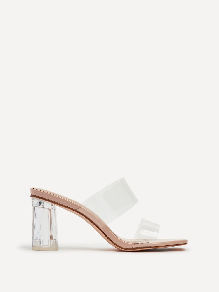 Linzi Nude Muse Perspex Heeled Sandals - Image 9 of 9