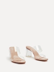 Linzi Nude Muse Perspex Heeled Sandals - Image 3 of 6