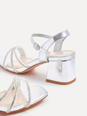 Linzi Silver Wide Fit Mariah Embellished Heeled Sandals - Image 4 of 5