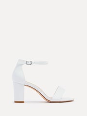 Linzi White Legacy Wide Fit Barely There Closed Back Block Heeled Sandals - Image 2 of 5