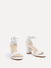 Linzi White Legacy Wide Fit Barely There Closed Back Block Heeled Sandals - Image 3 of 5