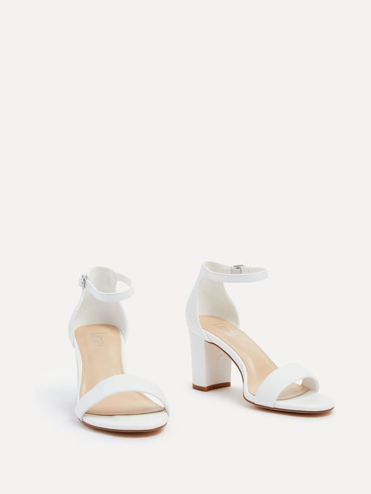 Linzi White Legacy Wide Fit Barely There Closed Back Block Heeled Sandals - Image 3 of 5