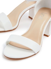 Linzi White Legacy Wide Fit Barely There Closed Back Block Heeled Sandals - Image 4 of 5