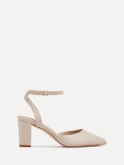 Linzi Nude Carrie Open Back Court Block Heels - Image 2 of 5