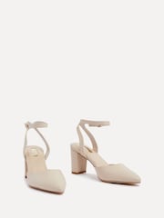 Linzi Nude Carrie Open Back Court Block Heels - Image 3 of 5