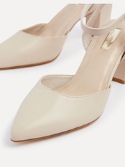 Linzi Nude Carrie Open Back Court Block Heels - Image 4 of 5