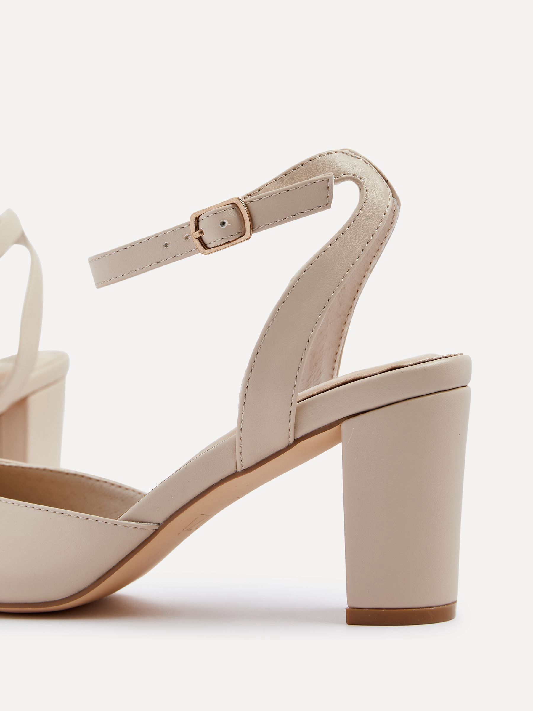 Linzi Nude Carrie Open Back Court Block Heels - Image 5 of 5