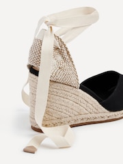 Linzi Black Bryony Closed Toe Espadrille Inspired Wedge Sandals - Image 5 of 6