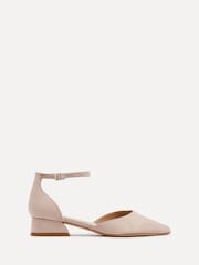 Linzi Nude Wide Fit Dolly Low Block Court Heels - Image 2 of 5