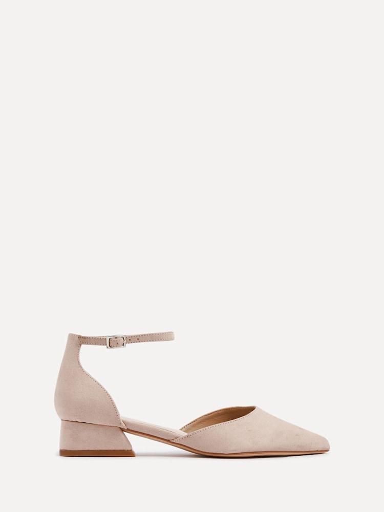 Linzi Nude Wide Fit Dolly Low Block Court Heels - Image 2 of 5