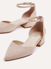 Linzi Nude Wide Fit Dolly Low Block Court Heels - Image 4 of 5